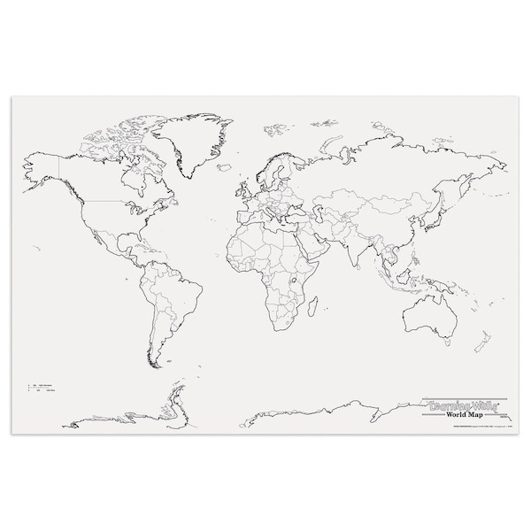 Learning Walls, World Map, 48in x 72in, 1 Piece